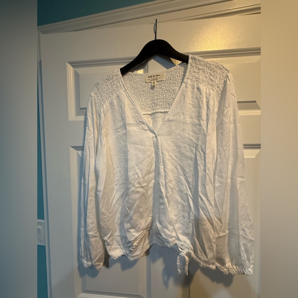 Cloth & Stone white wrap shirt in medium